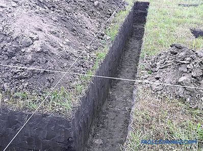 Comment creuser une tranchée pour la fondation, l'approvisionnement en eau