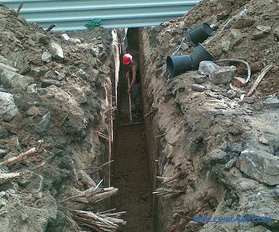 Comment creuser une tranchée pour la fondation, l'approvisionnement en eau
